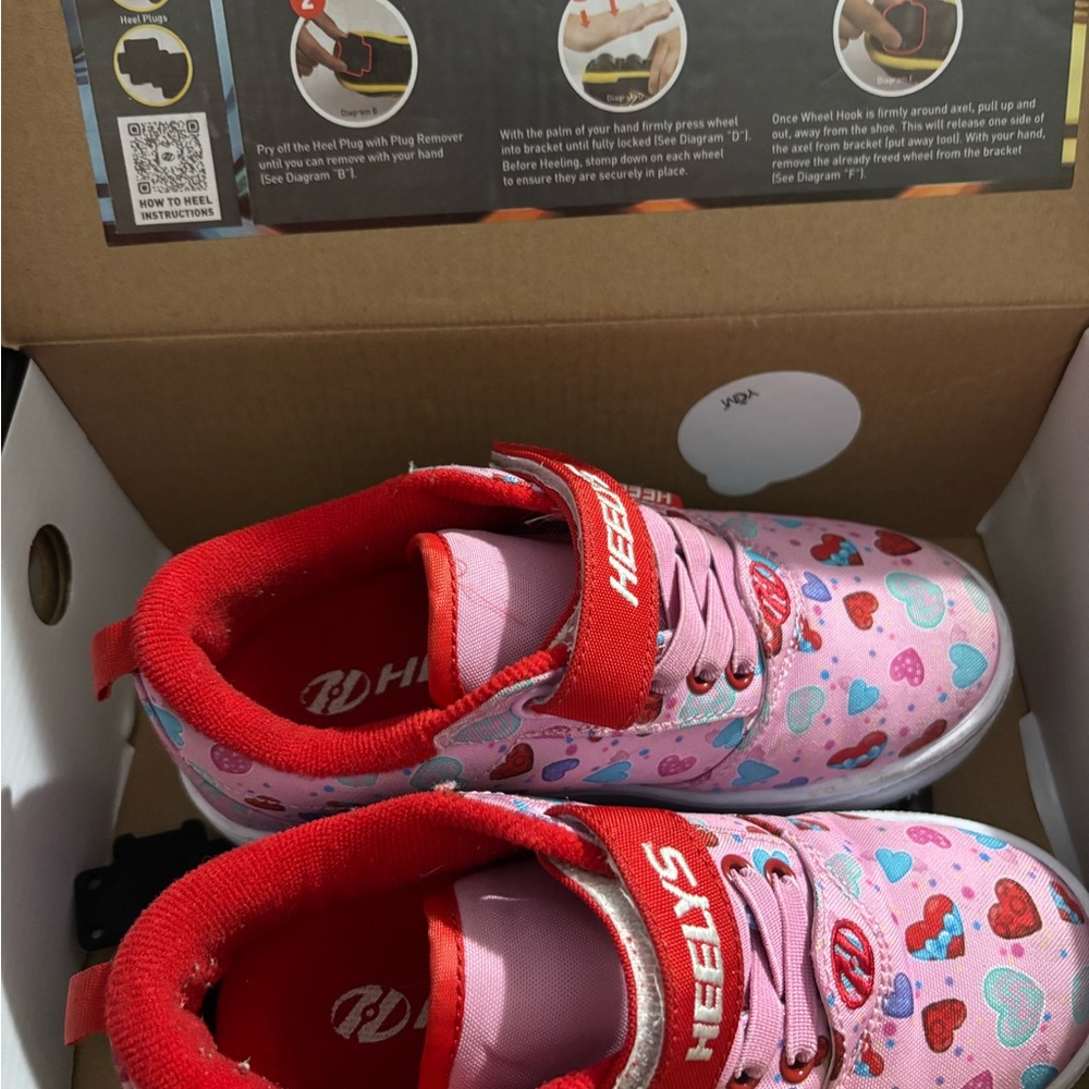Heelys Kids' Pink and Red Heart Sneakers